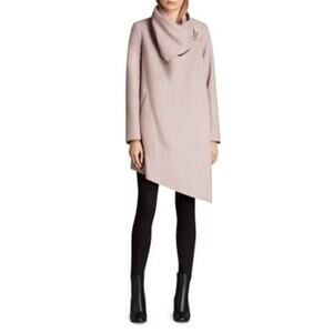 ALLSAINTS City Monument Coat in Taupe Size 0 $599 retail wool asymmetrical